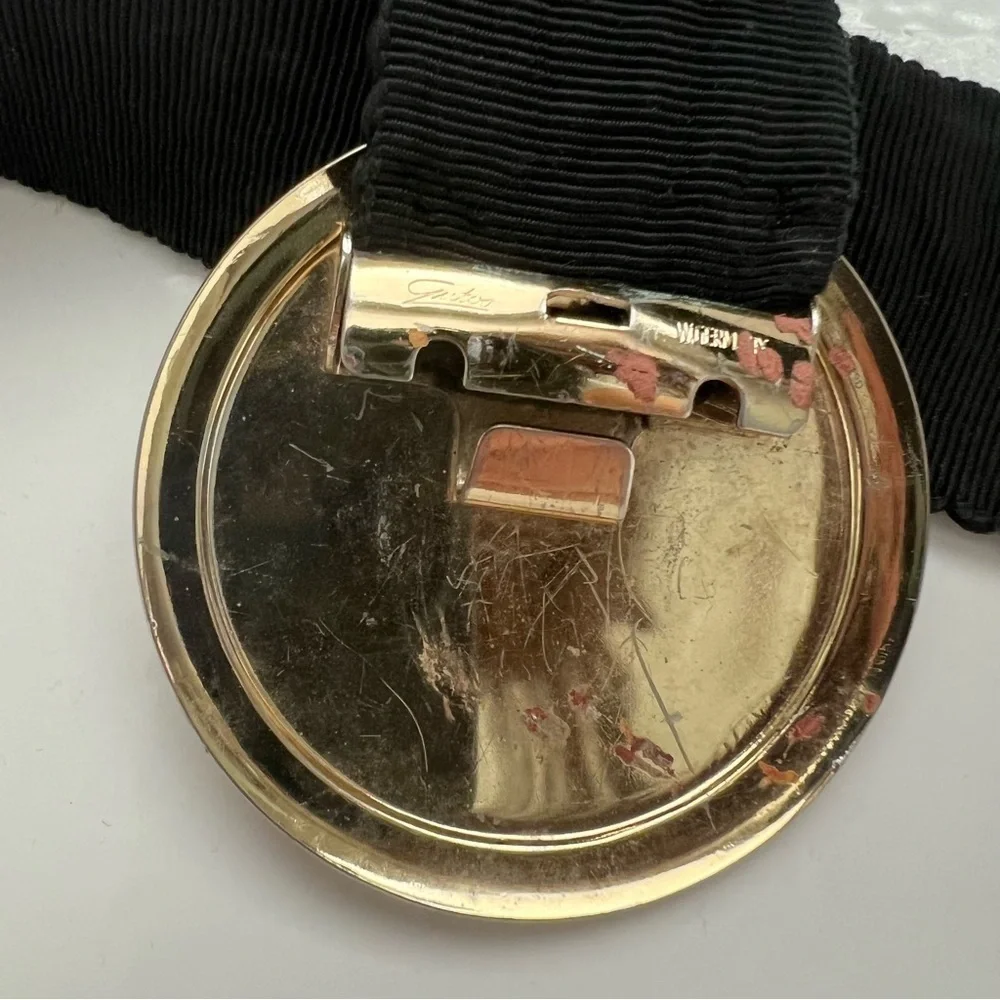 Gutos W Germany 1980s Vintage Art Nouveau waist belt, metal buckle,rope detail